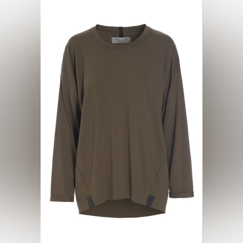HENRIETTE STEFFENSEN Long Sleeve Jersey Top In Bark‎